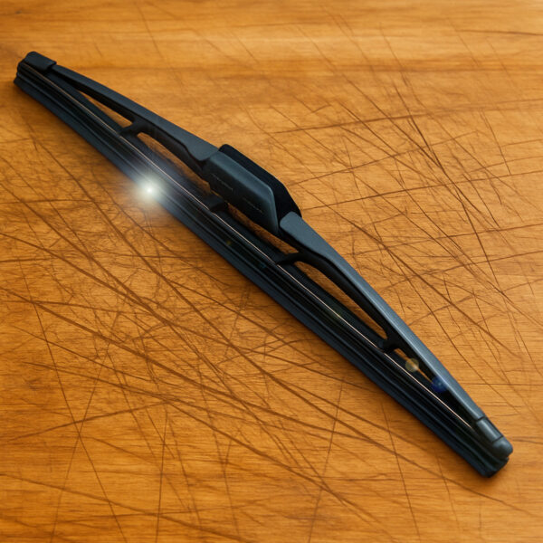 wiper blade on wood