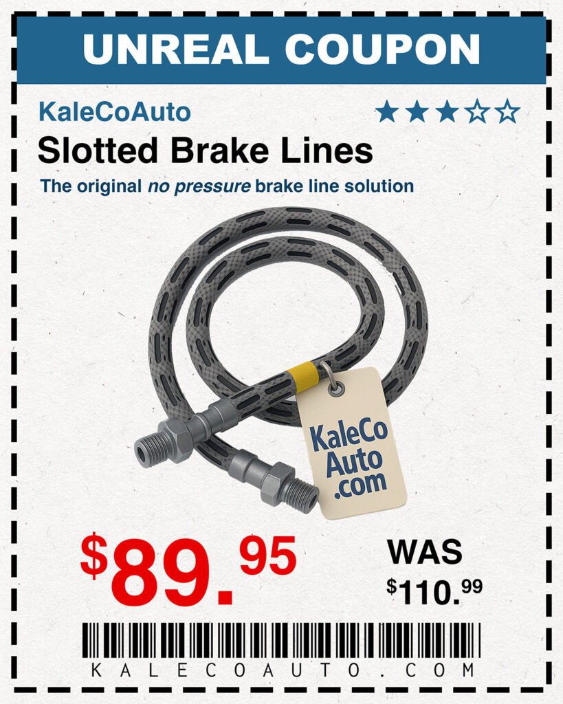 coupon: slotted or cross drilled brake lines